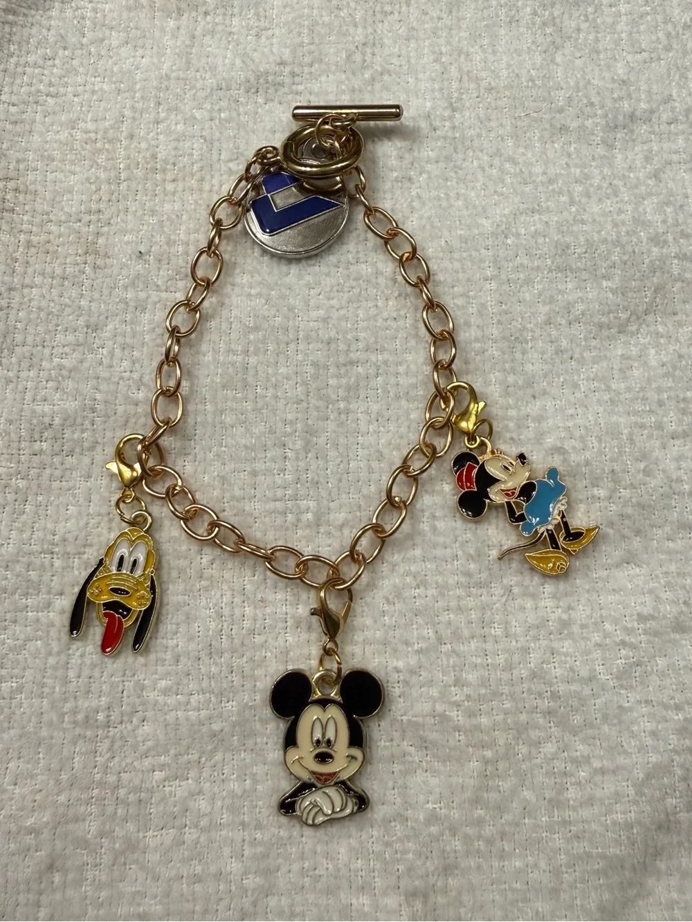 Disney Gold-Tone Mickey & Friends Charm Bracelet